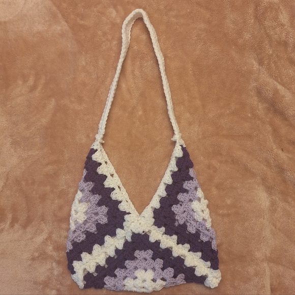 HANDMADE Crochet Granny Square Bag Pink Purple Green Blue - Picture 2 of 7